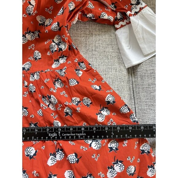 Batsheva Dress Ruffled Sz 8 Floral Poplin Mini Peasant Feminine Farmcore NEW - Picture 14 of 16